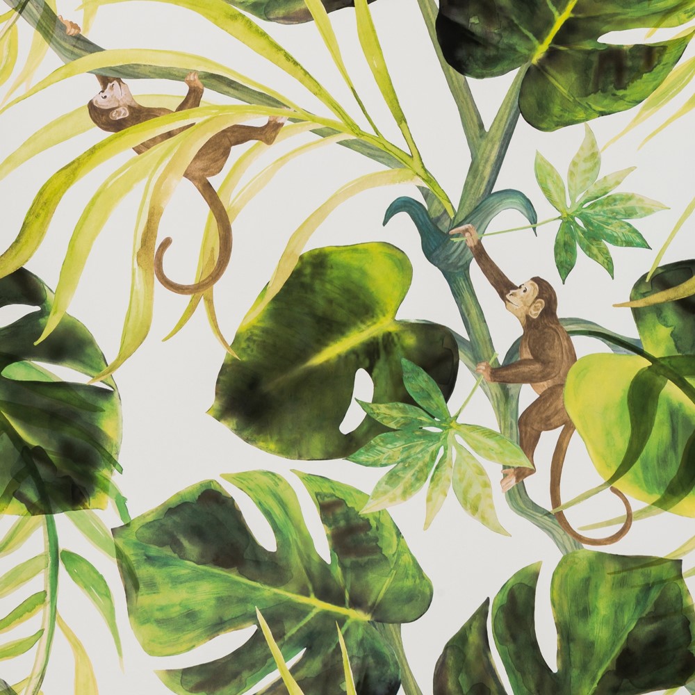 Monkey Business Wallpaper W0083 04 by Clarke and Clarke in Natural